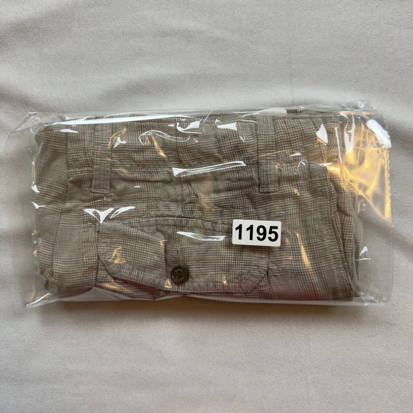 Banana Republic Mens Linen Cotton Glen Plaid Drawstring Pants Beige 32/34 FLAW - Picture 11 of 11